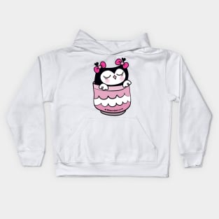 cute kawaii owl in the cup Kids Hoodie